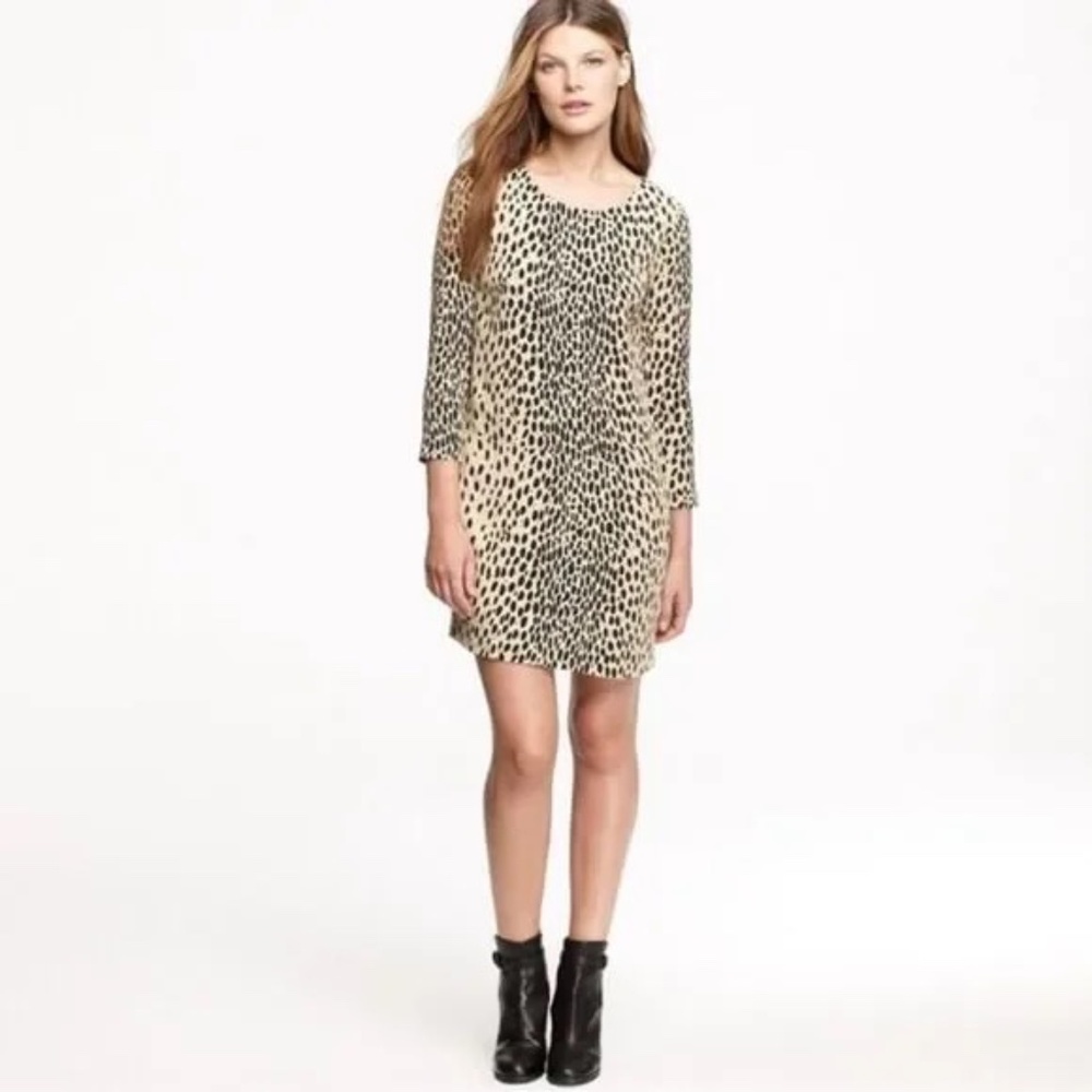 J. Crew Leopard Print Shift Dress - Sz 8 - Gently Loved